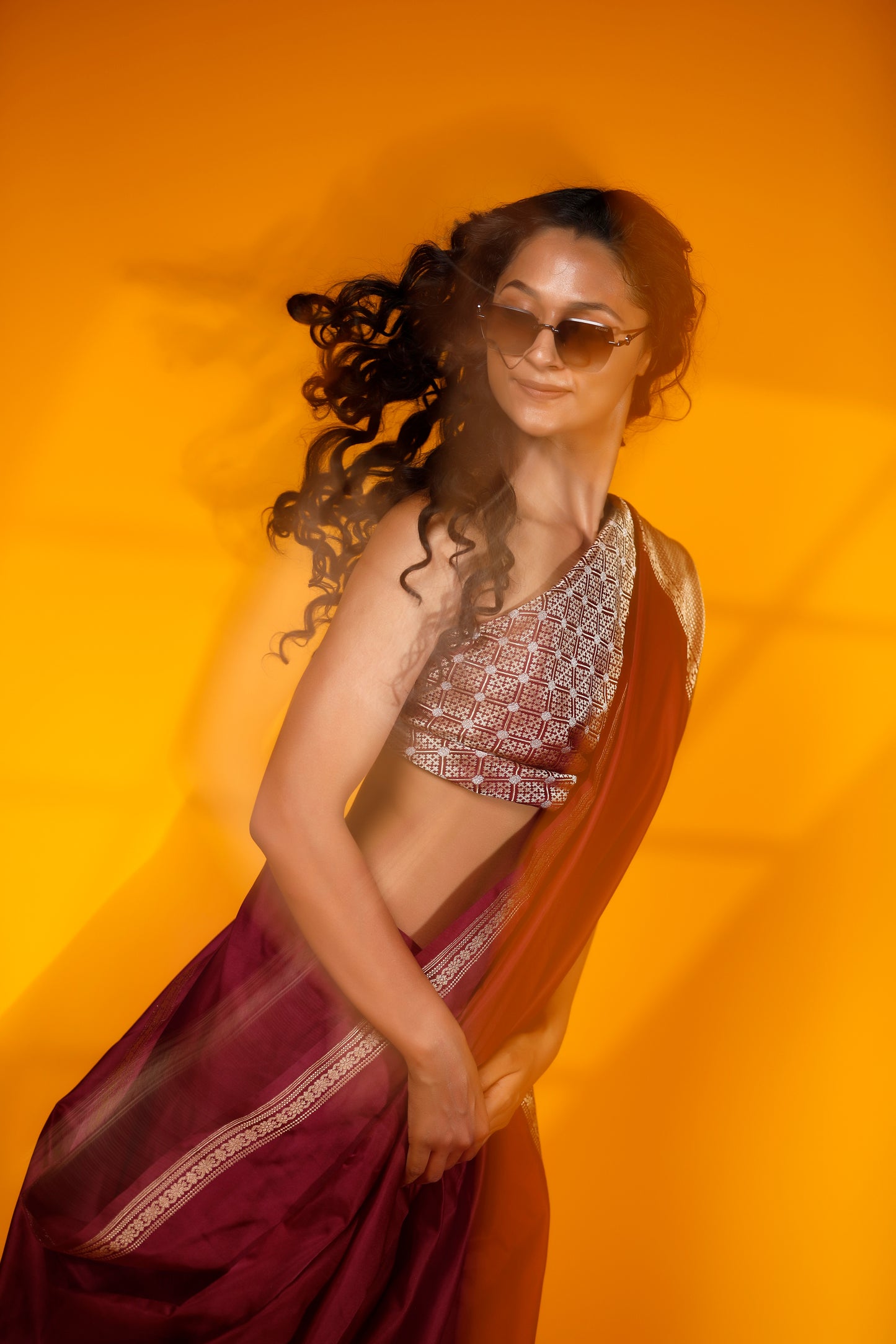 Maroon pure satin kataan Designer Banarasi Handloom saree