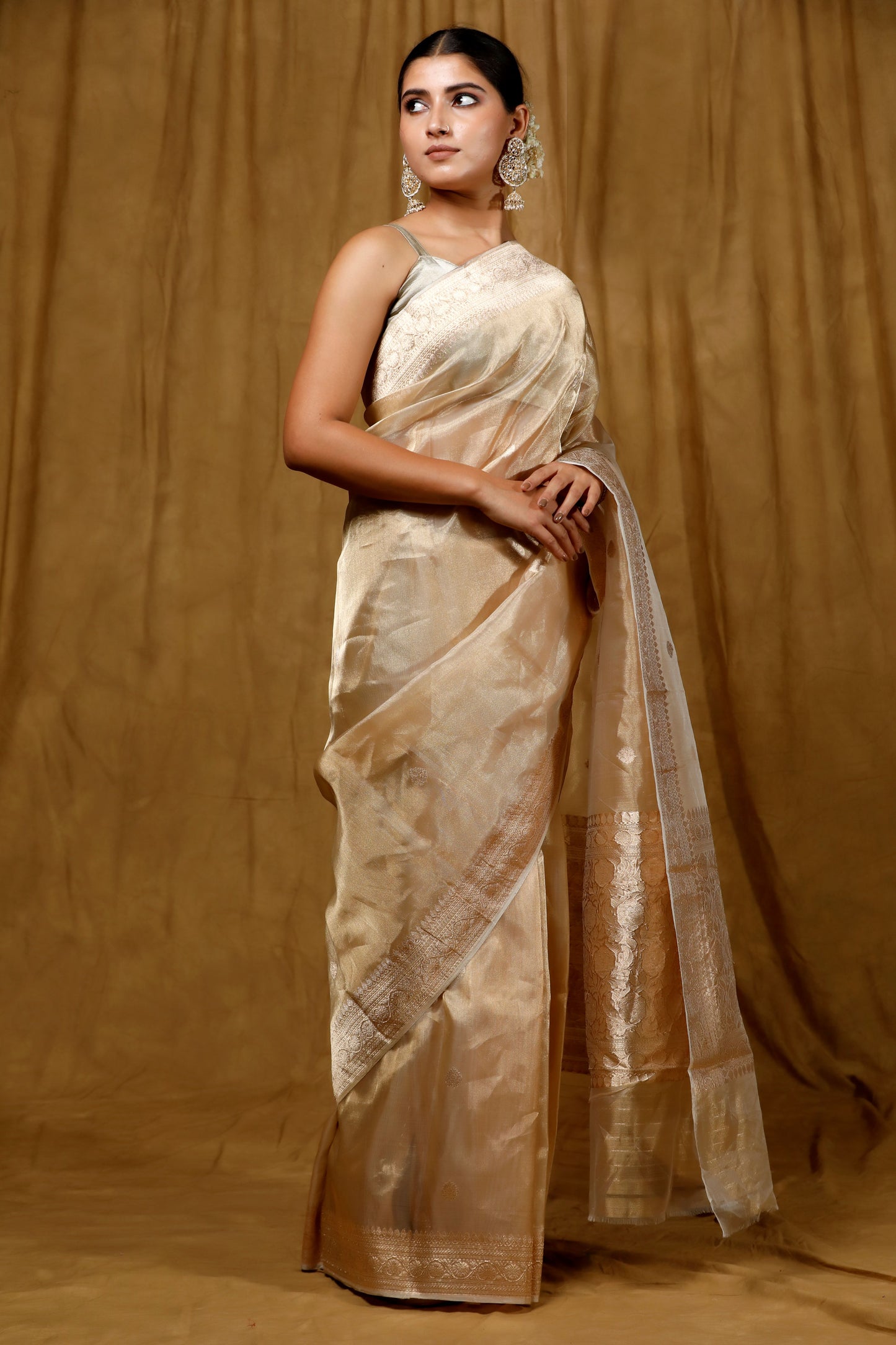 Gold Tissue Banarasi Handloom saree