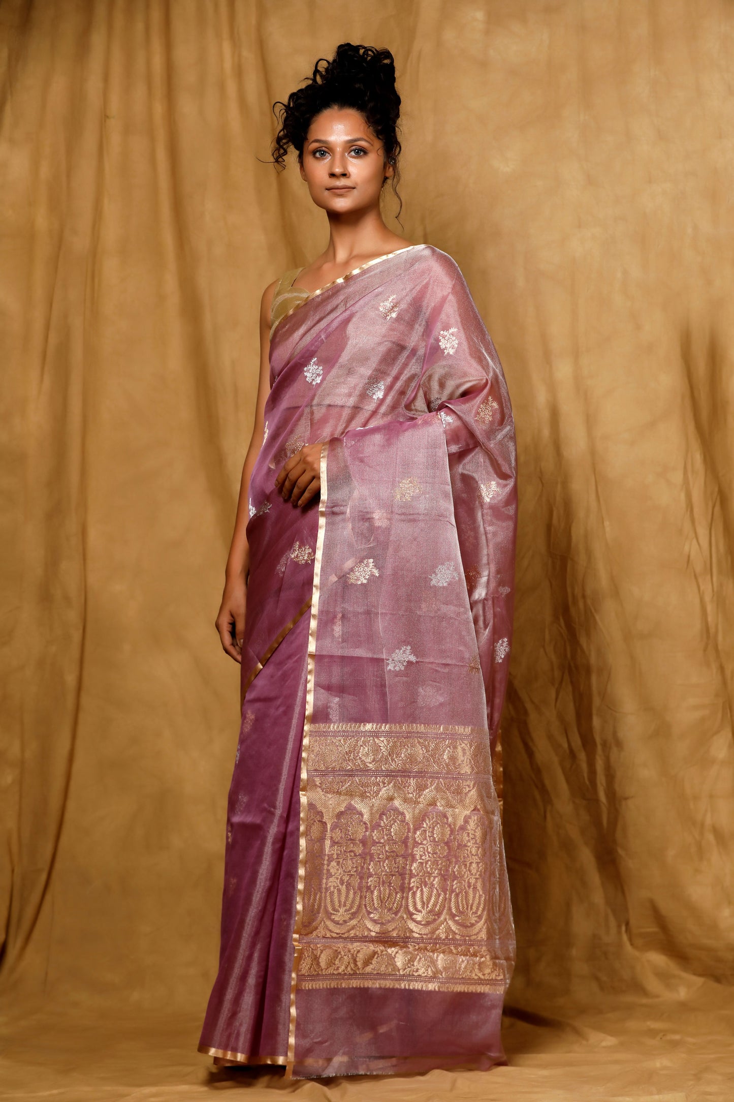 Mauve Tissue Banarasi Handloom saree