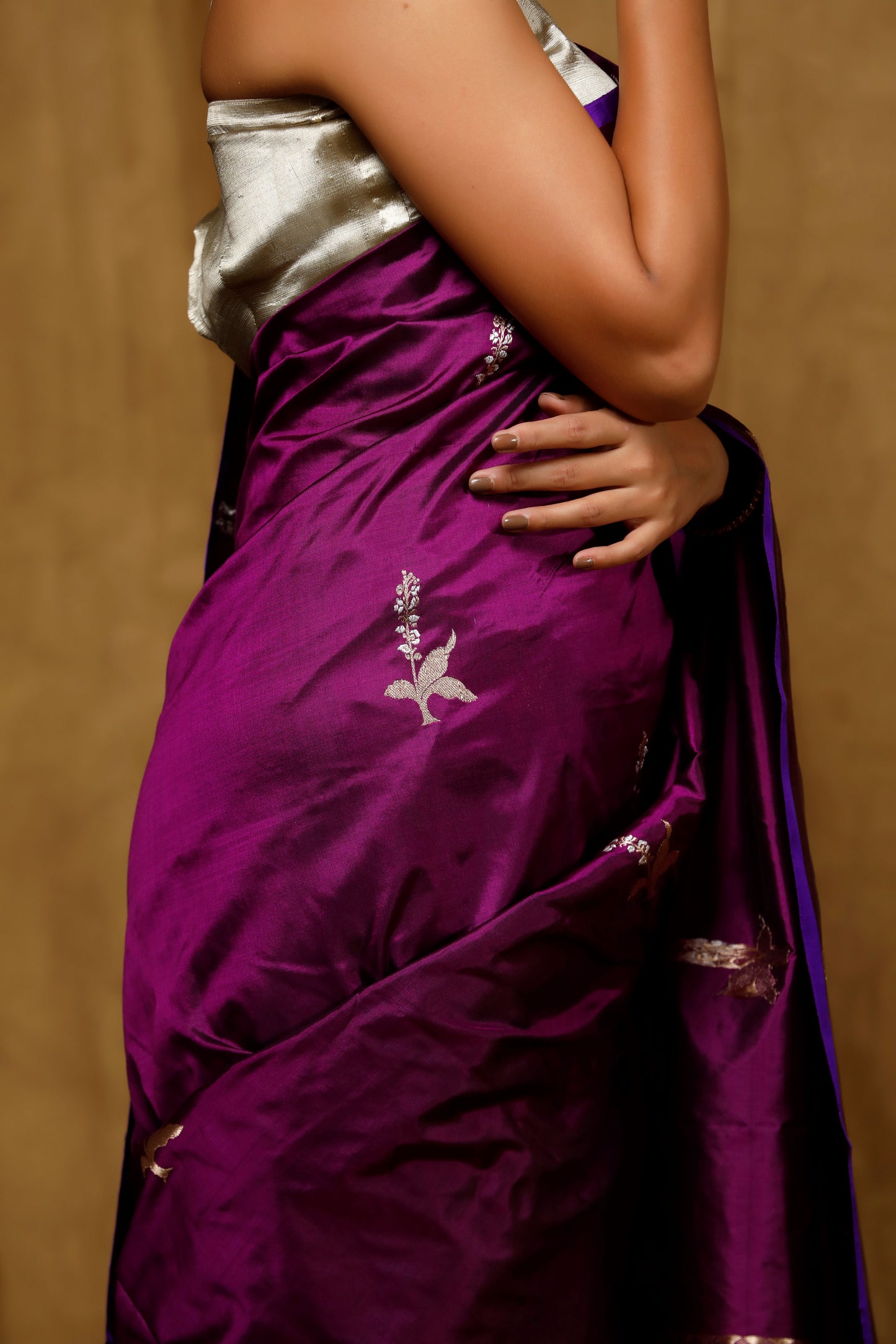 Magenta pure Kataan Banarasi Handloom  saree