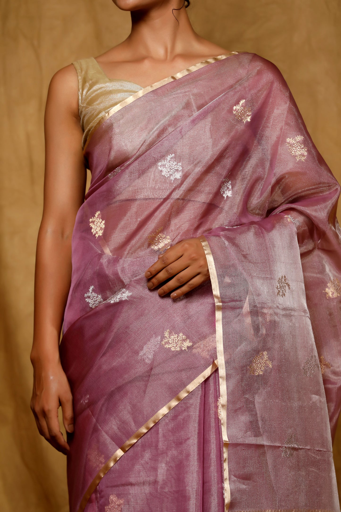 Mauve Tissue Banarasi Handloom saree