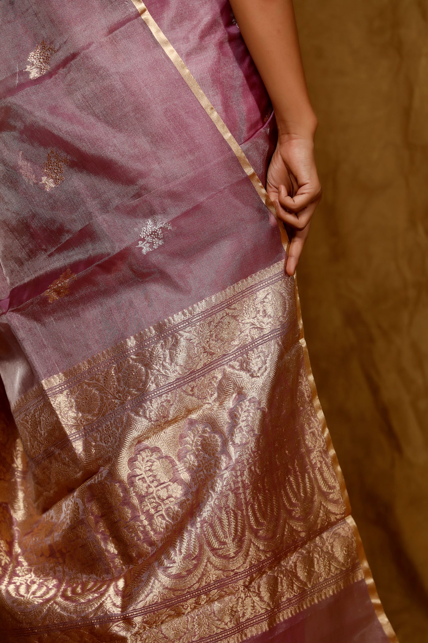 Mauve Tissue Banarasi Handloom saree