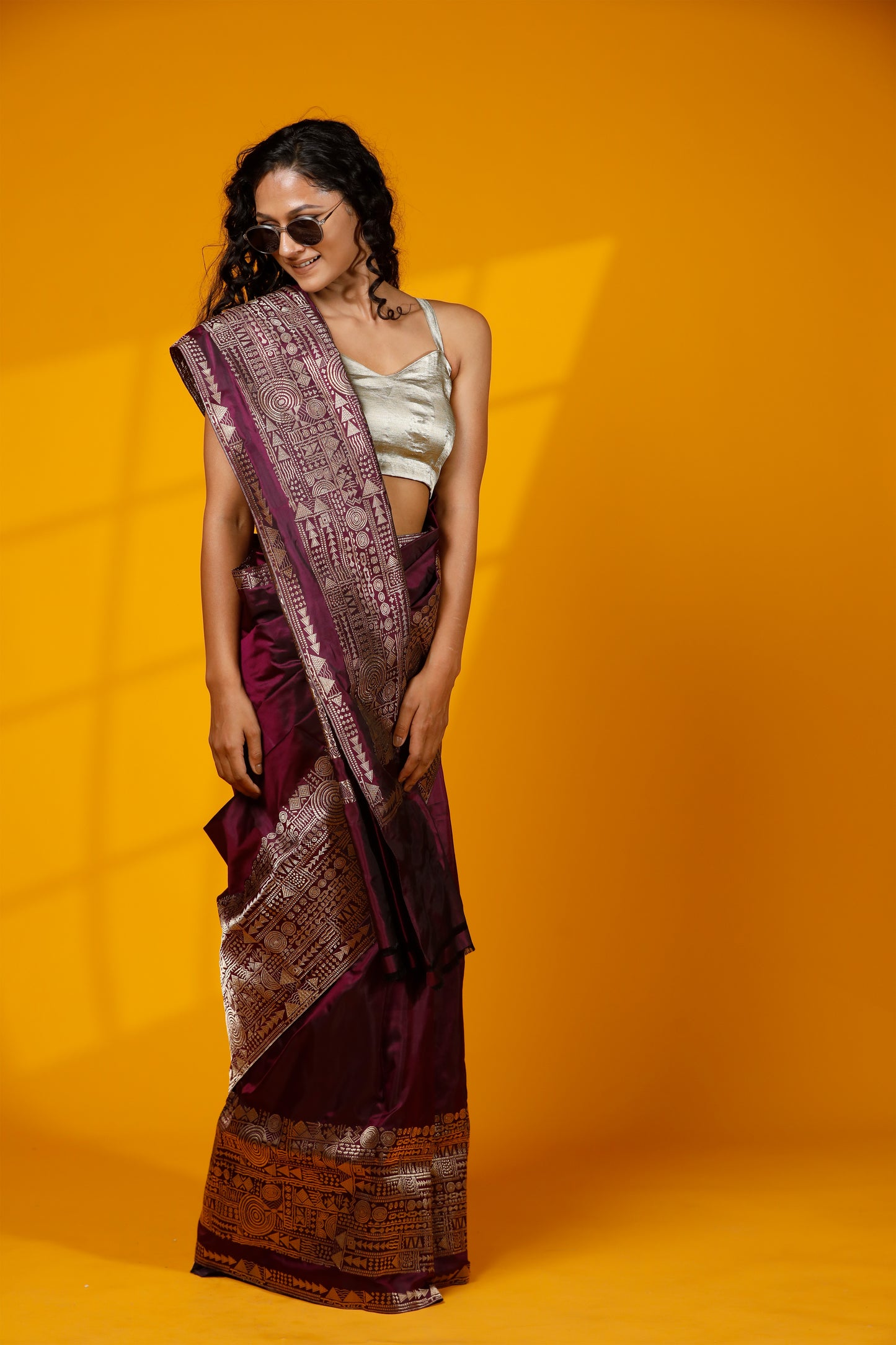 Magenta Pure Kataan Silk Banarasi Handloom Saree